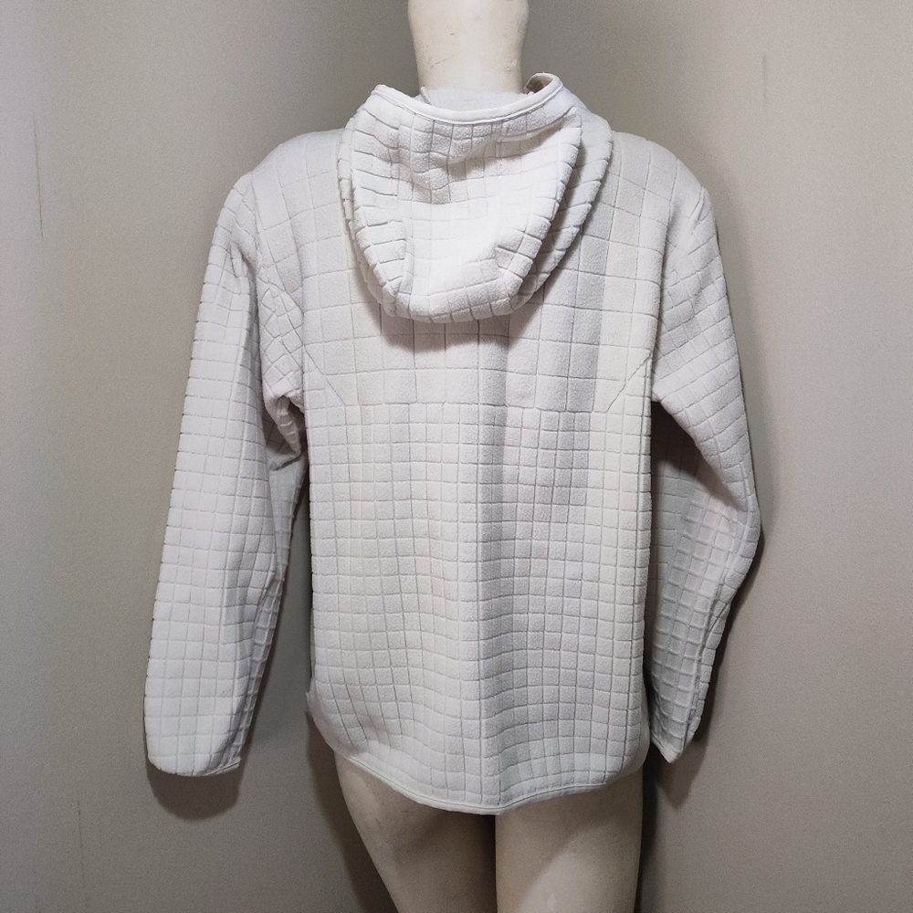 Lululemon Lab Cream Textured Grid Fleece Hoodie Pullover M - Picture 6 of 11